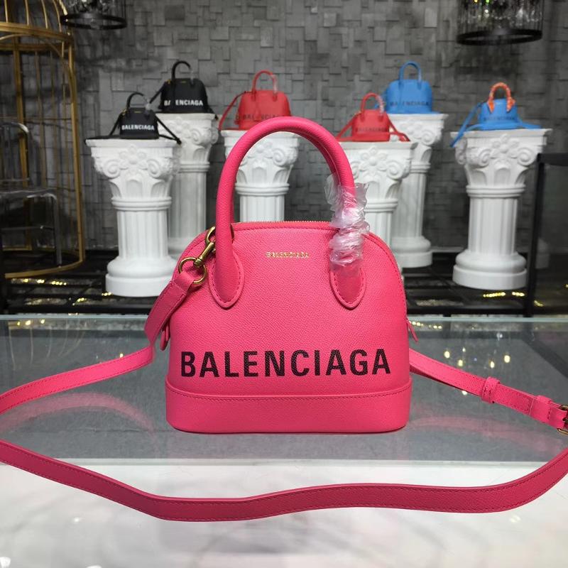 Balenciaga Bags 5506460 Cross Pattern Solid Rose Red Black Characters